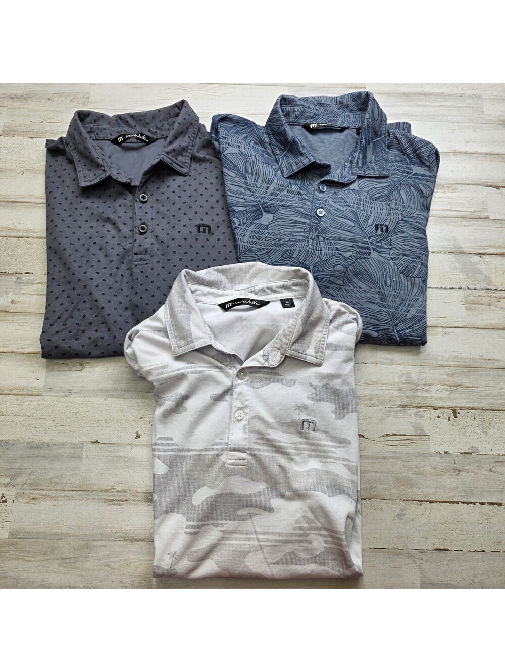 Lot 3 Travis Mathew Golf Polo Shirts Men's M Cascata SPCC Course Logos Patterns